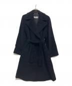 Max Mara Studioマックスマーラ ストゥディオ）の古着「アンゴラ混ベルテッドダブルコート」｜ブラック