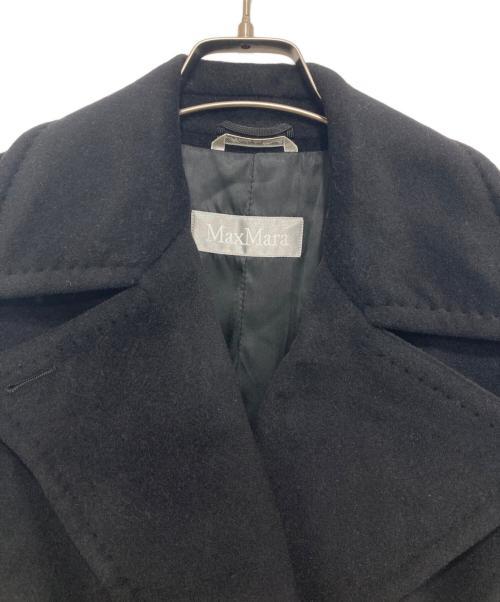 Max Mara Studio（マックスマーラ ストゥディオ）Max Mara Studio (マックスマーラ ストゥディオ) アンゴラ混ベルテッドダブルコート ブラック サイズ:38の古着・服飾アイテム
