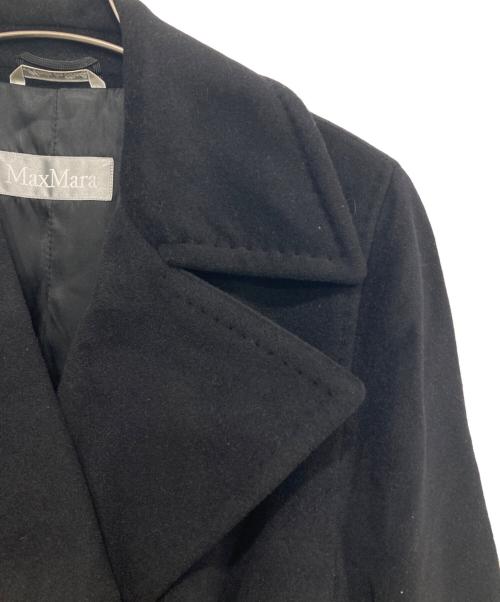 Max Mara Studio（マックスマーラ ストゥディオ）Max Mara Studio (マックスマーラ ストゥディオ) アンゴラ混ベルテッドダブルコート ブラック サイズ:38の古着・服飾アイテム