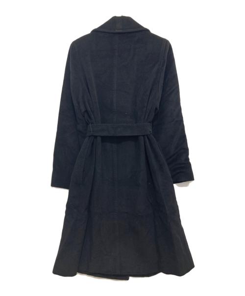 Max Mara Studio（マックスマーラ ストゥディオ）Max Mara Studio (マックスマーラ ストゥディオ) アンゴラ混ベルテッドダブルコート ブラック サイズ:38の古着・服飾アイテム