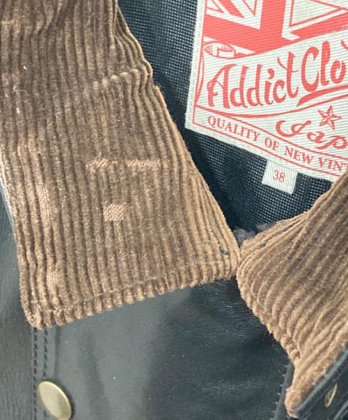 ADDICT CLOTHES（アディクト クローズ）ADDICT CLOTHES (アディクト クローズ) ULSTER JACKET/レザージャケット ブラック サイズ:SIZE38の古着・服飾アイテム