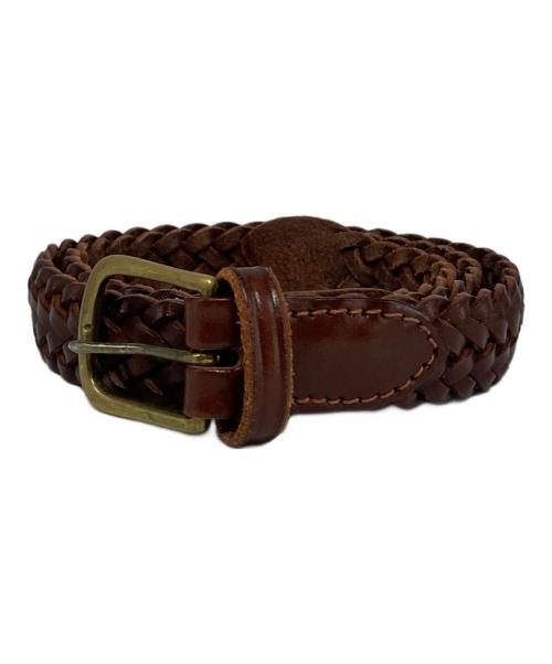 Whitehouse Cox（ホワイトハウスコックス）Whitehouse Cox (ホワイトハウスコックス) 編み込みベルト ブラウンの古着・服飾アイテム