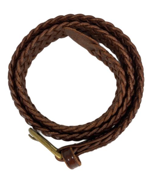 Whitehouse Cox（ホワイトハウスコックス）Whitehouse Cox (ホワイトハウスコックス) 編み込みベルト ブラウンの古着・服飾アイテム