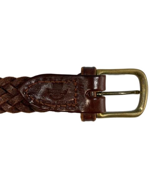 Whitehouse Cox（ホワイトハウスコックス）Whitehouse Cox (ホワイトハウスコックス) 編み込みベルト ブラウンの古着・服飾アイテム