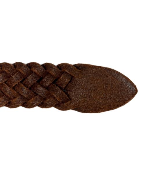 Whitehouse Cox（ホワイトハウスコックス）Whitehouse Cox (ホワイトハウスコックス) 編み込みベルト ブラウンの古着・服飾アイテム