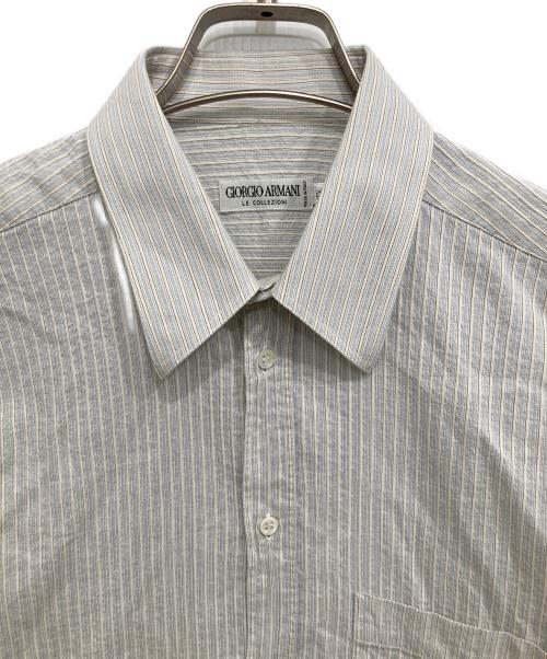 GIORGIO ARMANI（ジョルジオアルマーニ）GIORGIO ARMANI (ジョルジオアルマーニ) 長袖ストライプシャツ スカイブルー サイズ:15　1/2　39の古着・服飾アイテム