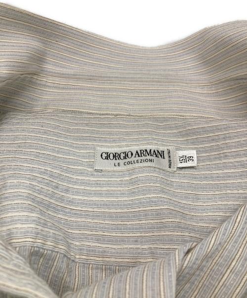 GIORGIO ARMANI（ジョルジオアルマーニ）GIORGIO ARMANI (ジョルジオアルマーニ) 長袖ストライプシャツ スカイブルー サイズ:15　1/2　39の古着・服飾アイテム