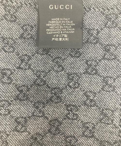 GUCCI（グッチ）GUCCI (グッチ) リバーシブルGGウールマフラー グレー×ネイビーの古着・服飾アイテム