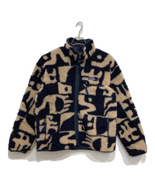 Patagonia（パタゴニア）Patagonia (パタゴニア) ナチュラル・ブレンド・レトロ・カーディガン ネイビー×ベージュ サイズ:Mの古着・服飾アイテム