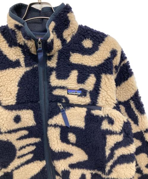 Patagonia（パタゴニア）Patagonia (パタゴニア) ナチュラル・ブレンド・レトロ・カーディガン ネイビー×ベージュ サイズ:Mの古着・服飾アイテム