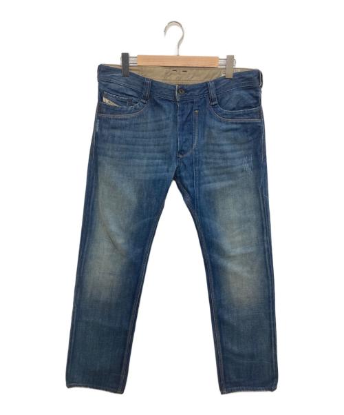 DIESEL（ディーゼル）DIESEL (ディーゼル) ユーズド加工デニムパンツ インディゴ サイズ:SIZE 86cm (W34)の古着・服飾アイテム
