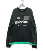 KOLORカラー）の古着「ロゴプリントスウェット」｜ブラック