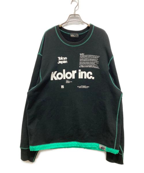 KOLOR（カラー）KOLOR (カラー) ロゴプリントスウェット ブラック サイズ:3の古着・服飾アイテム