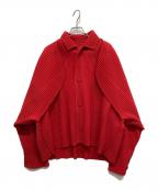 HOMME PLISSE ISSEY MIYAKEオム プリッセ イッセイ ミヤケ）の古着「COVER AND FOLD/プリーツジャケット」｜レッド