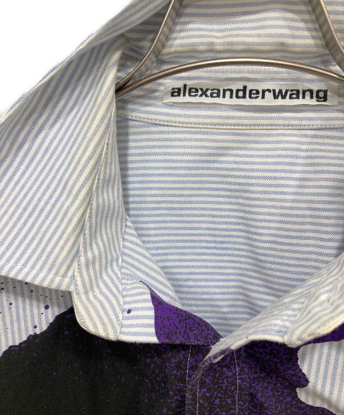ALEXANDER WANG（アレキサンダー・ワン）ALEXANDER WANG (アレキサンダー・ワン) オーバーサイズストライプシャツ スカイブルー サイズ:Mの古着・服飾アイテム