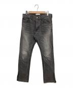 FACETASMファセッタズム）の古着「スリットデニムパンツ」｜ブラック