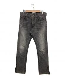 FACETASM（ファセッタズム）の古着「スリットデニムパンツ」｜ブラック