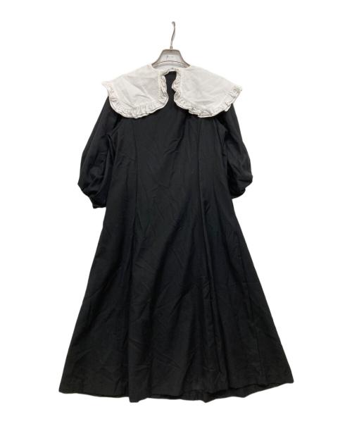 la belle etude（ラベルエチュード）la belle etude (ラベルエチュード) ビッグ衿クラシカルワンピース ブラックの古着・服飾アイテム