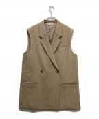 EVERYDAY I LIKE.エヴリデイ アイ ライク）の古着「Wクロス ロングベスト」｜ベージュ