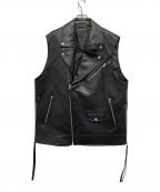 MAISON SPECIALメゾンスペシャル）の古着「Vegan Leather Riders Gilet」｜ブラック