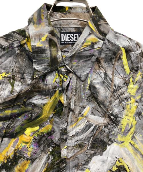 DIESEL（ディーゼル）DIESEL (ディーゼル) 総柄シャツ グレー サイズ:36の古着・服飾アイテム