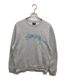 stussy（ステューシー）の古着「SMOOTH STOCK APPLIQUE CREW/刺繍ロゴスウェット」｜グレー