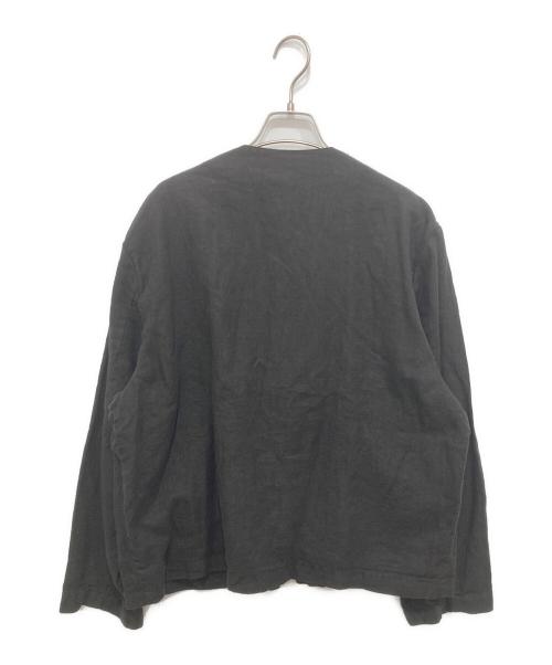 nestrobe confect（ネストローブ コンフェクト）nestrobe confect (ネストローブ コンフェクト) ハイカウントリネンツイルノーカラージャケット ブラック サイズ:3の古着・服飾アイテム