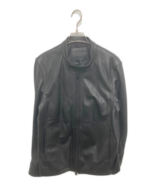 1PIU1UGUALE3 RELAX（ウノピゥウノウグァーレトレ リラックス）1piu1uguale3 relax (ウノピゥウノウグァーレトレ リラックス) ラムレザージャケット ブラック サイズ:Lの古着・服飾アイテム