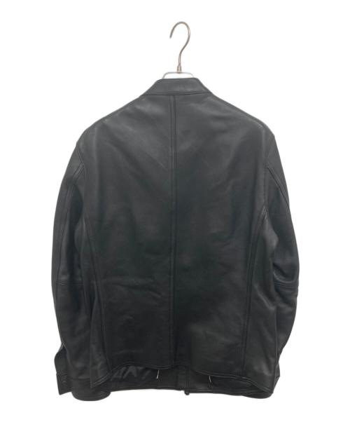 1PIU1UGUALE3 RELAX（ウノピゥウノウグァーレトレ リラックス）1piu1uguale3 relax (ウノピゥウノウグァーレトレ リラックス) ラムレザージャケット ブラック サイズ:Lの古着・服飾アイテム