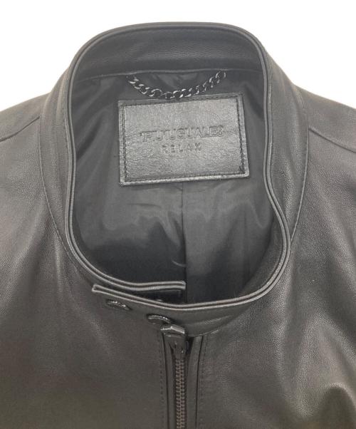 1PIU1UGUALE3 RELAX（ウノピゥウノウグァーレトレ リラックス）1piu1uguale3 relax (ウノピゥウノウグァーレトレ リラックス) ラムレザージャケット ブラック サイズ:Lの古着・服飾アイテム