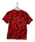 A BATHING APE (アベイシングエイプ) COLOR CAMO COLLEGE/エイプカモ柄Tシャツ レッド サイズ:M：6000円