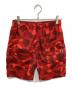 A BATHING APE（アベイシングエイプ）の古着「color camo beach shorts/エイプカモ柄ショーツ」｜レッド