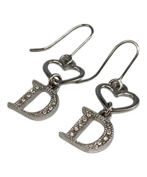 Christian Dior（クリスチャン ディオール）Christian Dior (クリスチャン ディオール) ハートロゴピアス シルバーの古着・服飾アイテム