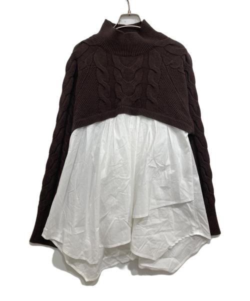ELENDEEK（エレンディーク）ELENDEEK (エレンディーク) ASYMMETRY DOCKING KT ブラウン サイズ:Fの古着・服飾アイテム