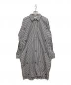 MaxMaraマックスマーラ）の古着「ストライプシャツワンピース」｜グレー