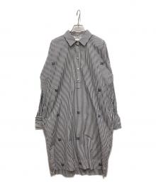 MaxMara（マックスマーラ）の古着「ストライプシャツワンピース」｜グレー