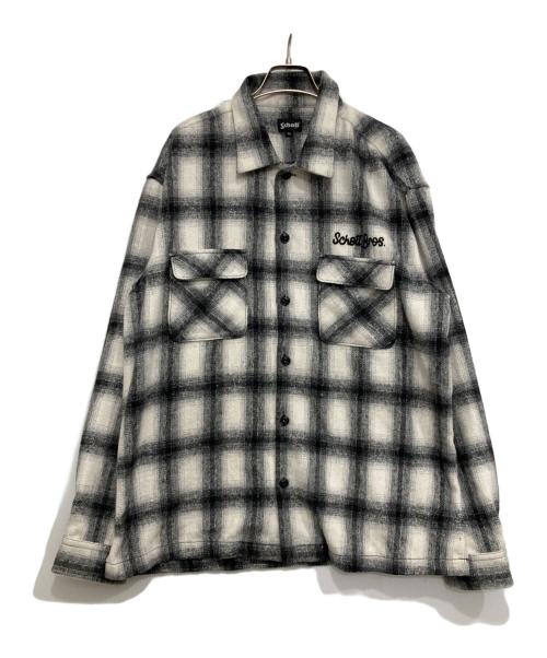 Schott（ショット）Schott (ショット) オンブレチェックネルシャツ ブラック×ホワイト サイズ:2XLの古着・服飾アイテム