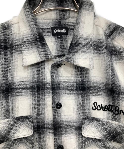 Schott（ショット）Schott (ショット) オンブレチェックネルシャツ ブラック×ホワイト サイズ:2XLの古着・服飾アイテム