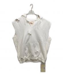 SUBTLE AUTHENTIC（サートルオーセンティック）の古着「ノースリーブパーカー」｜ホワイト