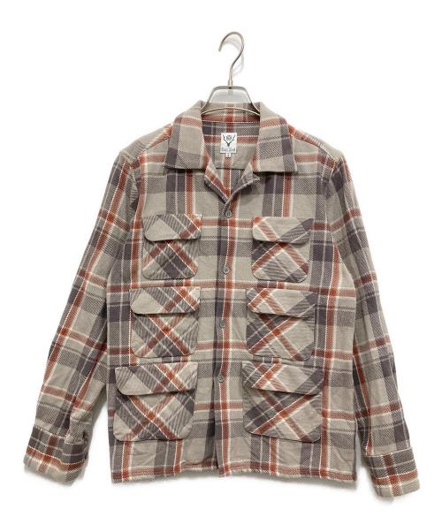 South2 West8（サウスツー ウエストエイト）South2 West8 (サウスツー ウエストエイト) コットンチェックシャツ グレー サイズ:Sの古着・服飾アイテム