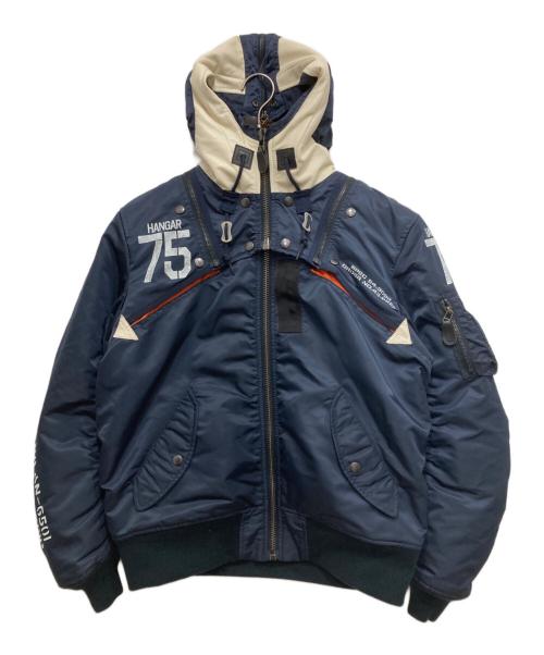 AVIREX（アヴィレックス）AVIREX (アヴィレックス) MA-1 REMODEL/ミリタリージャケット ネイビー サイズ:Lの古着・服飾アイテム