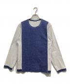 COMME des GARCONS HOMMEコムデギャルソン オム）の古着「デニム切替長袖カットソー」｜インディゴ