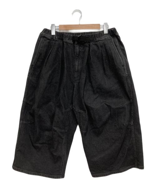 BEAMS（ビームス）BEAMS (ビームス) クウォーターレングス デニム ウェビングパンツ ブラック サイズ:FREEの古着・服飾アイテム