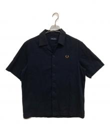 FRED PERRY（フレッドペリー）の古着「ピケテクスチャーリビアカラーシャツ」｜ネイビー