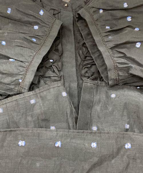 UNITED ARROWS（ユナイテッドアローズ）UNITED ARROWS (ユナイテッドアローズ) 2トーン ドットジャガード ブラウス ブラック サイズ:FREEの古着・服飾アイテム