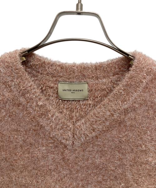 UNITED ARROWS（ユナイテッドアローズ）UNITED ARROWS (ユナイテッドアローズ) ラメニットベスト ベージュ サイズ:FREEの古着・服飾アイテム