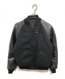 Y-3（ワイスリー）の古着「CLASSIC VARSITY JACKET/Fレザー切替スタジャン」｜ブラック