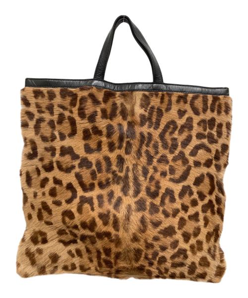 LOEWE（ロエベ）LOEWE (ロエベ) ハラコレオパードトートバッグ ベージュの古着・服飾アイテム