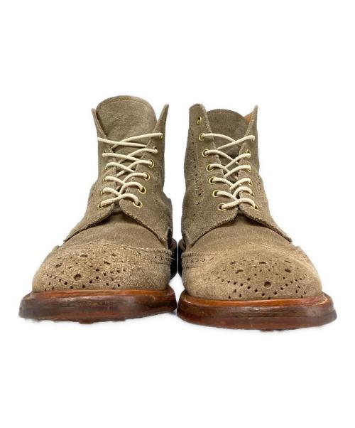 Tricker's（トリッカーズ）Tricker's (トリッカーズ) スウェードウイングチップブーツ ベージュ サイズ:28cmの古着・服飾アイテム
