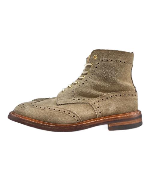 Tricker's（トリッカーズ）Tricker's (トリッカーズ) スウェードウイングチップブーツ ベージュ サイズ:28cmの古着・服飾アイテム